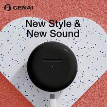سماعات أذن لاسلكية استريو HiFi من GENAI PRO6 TWS، سماعات أذن لاسلكية مع إلغاء الضوضاء، مع ميكروفون، مقاومة للماء بمعيار IPX5، مناسبة للرياضة والنساء والفتيات، باللون البنفسجي - متعدد الألوان - مشاهدة 9