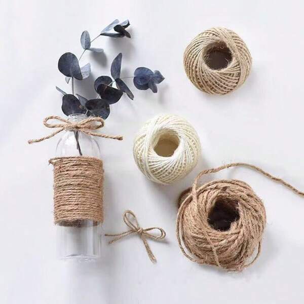 Ein Set aus natürlichen Primärfarb-Hanffaserseilen mit einer Breite von 0,2 cm/0,078 Zoll, geeignet für DIY Kunst und Handwerk, Geschenkverpackung, Verpackungsseile, Gartenbau, Hochzeitsdekoration in Vintage-Verpackung, kann auch für Ins-Fotowände, Umschlagverzierung, Handweberei, Straußverpackung verwendet werden, perfekt für Reisen, Geburtstag, Halloween, Weihnachten Pie und Heimdekoration Schulmaterial, Schulanfang