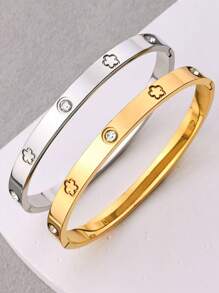 Brazalete personalizado de acero inoxidable estilo retro, adecuado para que las mujeres lo usen en todas las temporadas
