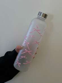 1000ml Large Capacity PC Water Bottle | Original Bowknot Dancing Print + Stainless Steel Small Mouth Bottle Cap | Top Selling Item In Europe, Middle East, And Southeast Asia . Portable Sports Drinking Bottle
