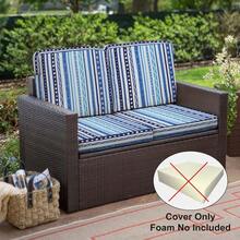 Local Delivery- Outdoor Cushion Slipcovers Waterproof 4 Pack Patio Chair Seat Cushion Covers With Zipper And Tie, 22 X 20 X 4 Inch, Replacement Cover Only - Stripes Blue - View 6