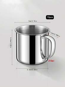 1-10 كوب قهوة من الفولاذ المقاوم للصدأ متين للتخييم والمطبخ - كوب معدني صغير للشاي والقهوة - اكسسوارات المطبخ