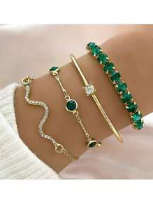 33 pièces Ensemble de bijoux vintage élégant, incluant de fausses perles, boucles d'oreilles géométriques asymétriques exagérées, collier pendentif multi-couches de perles, bracelet et bracelet à forme de serpent en émeraude et strass - convient pour les cadeaux, les fêtes, le port quotidien