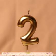 Creative Champagne Gold 0-9 Numerical Birthday Candles, Baking Party Dessert Table Decoration Inserts, Birthday Cake Decorations