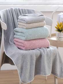1pc Bath Towel / 6pcs Set [3pcs Hand Towel + 3pcs Bath Towel] Striped & Solid Color Combo, Made Of Super Soft Coral Fleece, Absorbent Quick Dry, Skin-Friendly, Fade & Shed Resistant, Ideal For Daily Bathing, Bathroom, Kitchen, Swimming Pool, Beach, Travel, SPA, Pet Use, Gift-Giving, 13.78x29.53inch/35x75cm, 27.56x55.12inch/70x140cm Back To School For Beauty Salon Home Bathroom