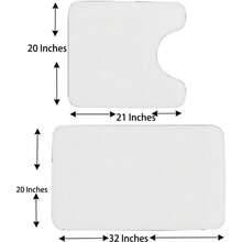 Local Delivery-Madeals Memory Foam Toilet Rug Set 3 Piece And Bathroom Mat With Toilet Lid Cover And Tank Cover Set Black - White - View 2
