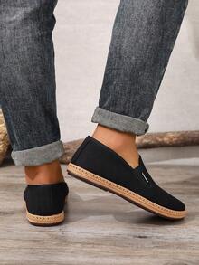 Men's Casual Slip-On Loafers, Versatile Black Driving Loafers, Outdoor Wear, Soft & Lightweight, Non-Slip Soles, Easy To Slip On, Comfortable Daily Footwear - Black - View 6