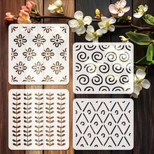 4pcs Geometric Border Stencils, Reusable Texture Stencils, Suitable For Painting On Wood, Walls, Scrapbooks, Furniture, Fabrics, Back To School Season, School Supplies - White - View 1