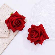 4 pares de pendientes elegantes con flores de rosa de terciopelo, aretes con flores 3D exagerados, joyería nupcial de alta gama, accesorios de moda, regalo de estilo vacacional para mujeres