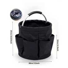 Faltbare 600D Oxford Tuchwerk-Organizer Tasche - Garten Aufbewahrungskorb mit 6 Fächern & großer Mitteltasche, platzsparendes Design mit Tragegriff, perfekt für Haus & Garten Nutzung - Grün/Schwarz, Garten Aufbewahrungslösung | Faltbares Design | Funktionales Design Werkzeugtasche mit 6 Fächern und großem Stauraum - Faltbares platzsparendes Design, multifunktional mit Griff. Geeignet für Gärtnerei