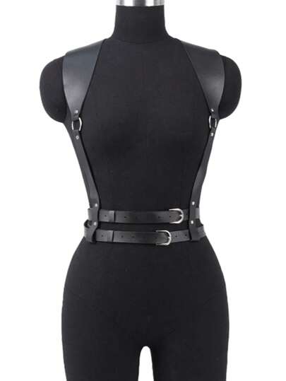 Kvinnors Sele Bälte Pu Läder Hängslen För Kvinnor Bondage Bodysele Korsett Goth Fetisch Kläder Exotiska Accessoarer