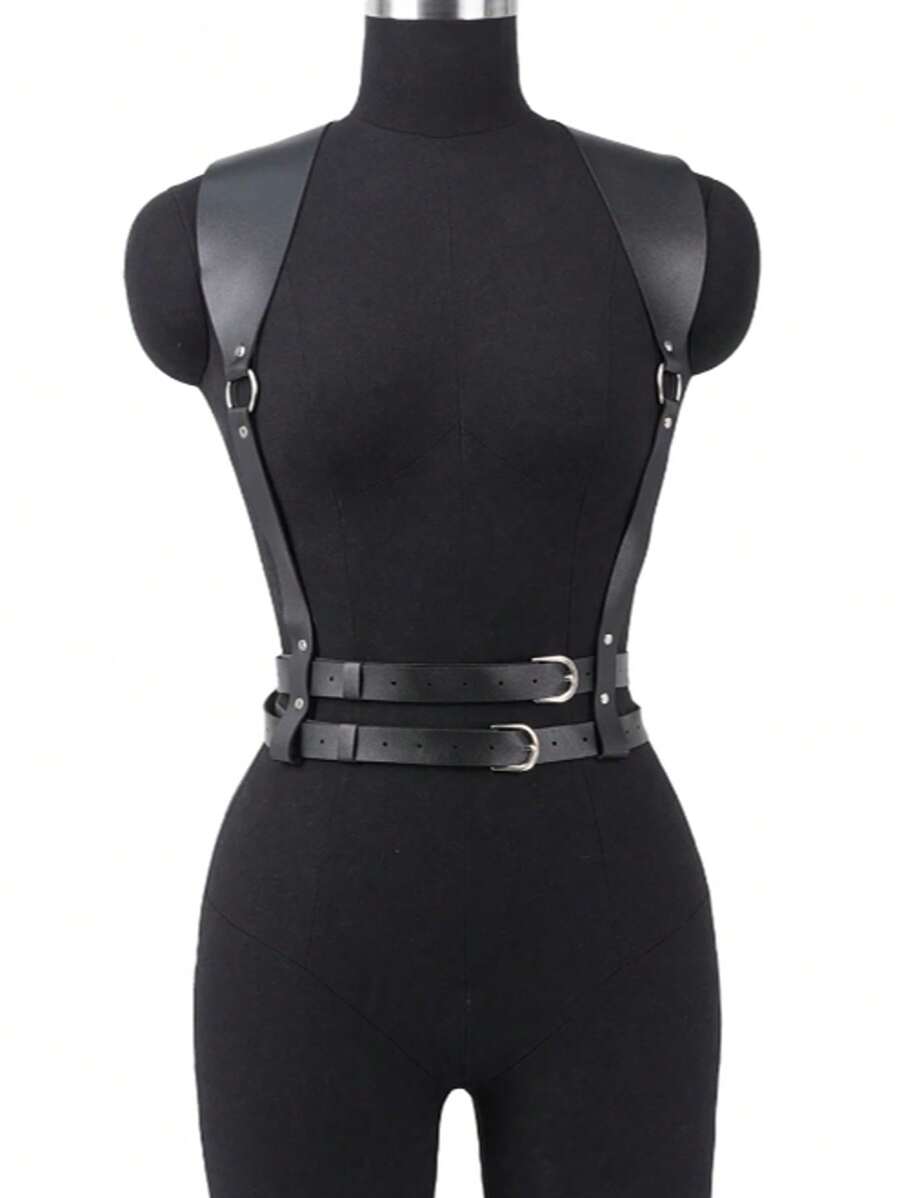 Women Harness Belt Pu Leather Suspenders For Women Bondage Body Harness Corset Goth Fetish Clothing Exotic Accessories - A - View 1