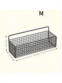Metal Wall Mount Grid Storage Basket - No Drilling Required, Suitable For Bathroom, Kitchen And Office Organization, Home Organizer Baskets, Boxes And Containers, Toilet Shelf, Wall Mounted Bathroom Kitchen Storage Rack