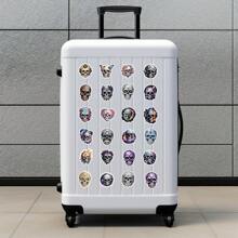 50 Stücke personalisierte Cartoon Totenkopf Graffiti Aufkleber, geeignet zum Dekorieren von Skateboards, Gepäck, Kühlschränken, iPads, Telefonen, Trinkbechern, Gitarren, Schränken, Wänden, Fotoalben, Tagebüchern, Autos, Helmen und anderen Alltagsgegenständen, geeignet für Erwachsene und Jugendliche, Schulmaterial, Rückkehr zur Schule