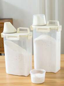 1个/2个 1.75升/2.5升/3升洗衣粉收纳罐，家用塑料皂桶，罐装洗衣粉收纳盒，专用收纳盒，大容量，桶身和盖子均有刻度，带提手，密封防漏设计，加厚PP材质，洗衣桶，洗衣液桶，洗衣粉桶，浴室配件，房间装饰 - 彩色 - 查看 11