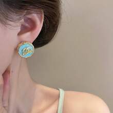 1 pieza Pendientes mini malist estilo letra - Diseño único , lujo discreto para mujeres