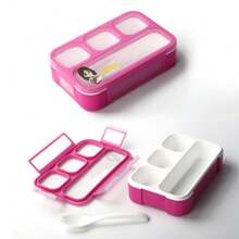 1pc Bento Box With 3 Compartments, Suitable For Students,School Supplies