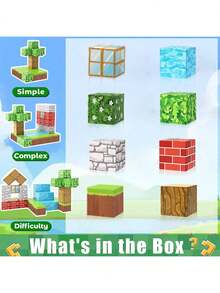 磁性积木 - 为儿童建造地雷磁铁世界套装、STEM 感官玩具、男孩和女孩的教室和礼物、植物主题、随机颜色、男孩玩具、磁性积木、磁性瓷砖、磁性积木、男孩玩具、男孩玩具