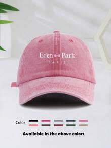 1/2 Casquette de baseball décorative imprimée "Eden Park Paris" unisexe, lavée, casquette de baseball, chapeau de soleil usagé, casquette à bord incurvé, casquette de papa, convenant pour un usage quotidien et les voyages extérieurs