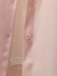 女士纯色长袖衬衫，夏季时尚