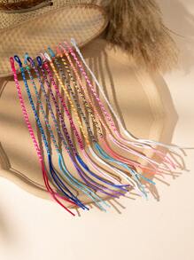 10pcs/Pack Fashionable Colorful Woven Adjustable Tassel Friendship Bracelets, Suitable As Gift For Family And Friends, Daily Wear, Party, Jewelry, Random Color