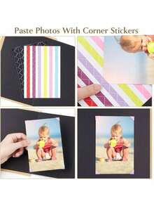 Scrapbook Albums Hardcover Photo Albums With DIY Accessories Set, Stretchable Folding Adventure Book, Kraft Paper Photos Collection Memory Book For Wedding Anniversary Valentine's Day Christmas School Supplies, Back To School - Black - View 4