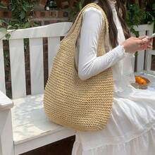Holiday Style Straw Bag Shoulder Bag Summer Beach Bag - Apricot - View 3