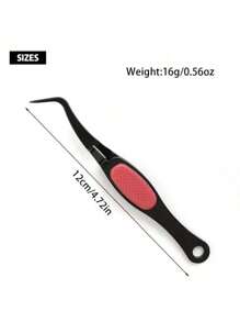 1pc 4.72 Inch Stainless Steel Reverse Tip Tweezers, Stainless Steel Soft Grip Pliers, Bent Slender Tip, Suitable For DIY Beaded Jewelry Making Tools