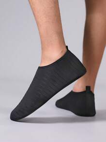 Men's Black Water Shoes, Lightweight Breathable Sport Aqua Shoes, Anti-Slip Beach Swimming Surf Fishing Sneakers