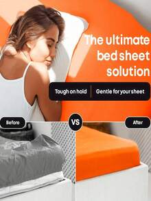 4 件套床单固定带床单固定扣 - 可调节弹性床单固定器，适用于褶皱床单