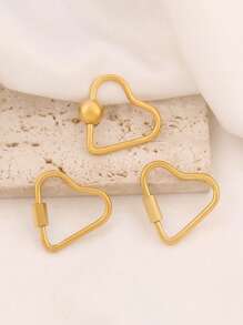 2 piezas Cierre de gancho en forma de corazón con cerradura de tornillo de acero inoxidable, color dorado, ganchos en espiral para hacer accesorios de joyería, collares y pulseras DIY