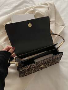 Vintage Colorblock Leopard Print Elegant Shoulder Underarm Bag, Leopard Print Purse For Women Leopard Comeback - Khaki - View 4