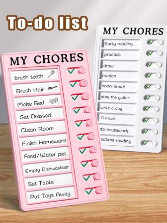 1pc/To Do List Board,Removable And Repeatable Portable Chore Chart Memo Board,DIY Message Family Travel Planning Reminder Form,Daily Work Plan Task List, Exercise Fitness, On Time To Complete The Task Notepad(Random Shipment Of New And Old Versions)