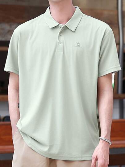 CAMEL CROWN Men's Quick-Dry Polo Shirt, Spring And Summer Short-Sleeved Outdoor Quick-Dry Casual Sports Polo Shirt With A Collar.