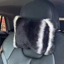 2pcs Cute Plush Car Headrest Neck Pillow, All-Season Universal Car Interior Accessory - 2pcs - View 13