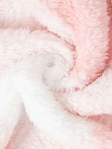 Ensemble jeune fille composé d'un Top à col en peluche à carreaux + un débardeur + un pantalon évasé de couleur unie - Rose bonbon - Voir 7