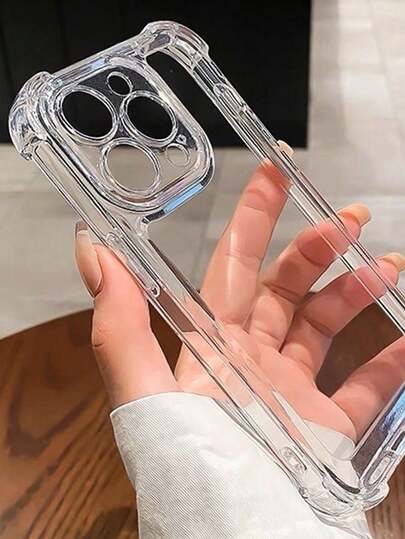 غطاء هاتف شفاف مع فتحة بطاقة متوافق مع أيفون 15، 14، 13، 12، 11 برو ماكس، 14 بلس، غطاء خلفي سيليكون شفاف مقاوم للصدمات ومقاوم للماء ومقاوم للخدش