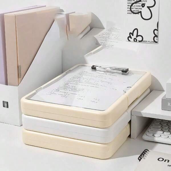 1pc Simple Multi-Function A4 Student File Folder, Exam Pad Board, Exam Paper Storage & Organization Clipboard, Office Document Holder,Back To School,School Supplies