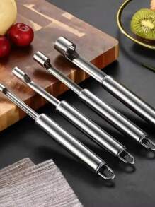 1 Stück Edelstahl Kern-Entferner für Obst, 304 rostfrei, ergonomischer Griff für Apfel, Birne, Kirsche, Pflaume, unverzichtbar für Camping & Küche, leicht zu reinigen, ohne Batterie, Outdoor-Kochausrüstung, praktisches Küchenutensil, spülmaschinenfest (Farbe & Stil können variieren)