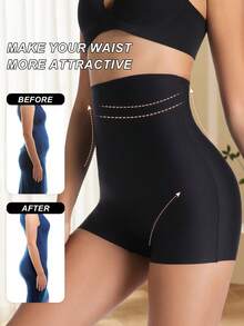 New Fashionable & Comfortable High Waist Seamless Shaping Panties, Tummy Control, Butt Lifting, Slimming Shorts For Women - Black - View 2