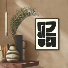 1 szt./zestaw Minimalistyczne beżowo-czarne geometryczne wydruki ścienne na płótnie, elegancka dekoracja ścienna do domu, sypialni, kuchni, salonu, hotelu, kawiarni, biura, dekoracja w stylu średniowiecznym, idealna dekoracja pokoju, świetny prezent, rama nie jest dołączona - Wielokolorowe - Zobacz 8