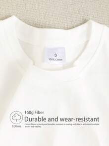 Áo thun nữ mùa hè rộng rãi, STAY SWEET & in họa tiết dâu tây, 100% cotton, áo thun tay ngắn họa tiết màu trắng - trắng - Xem 5