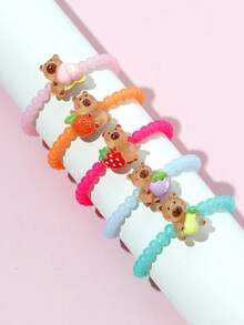 5件套糖果色夜光串珠手链套装，设计可爱