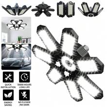 Ultra-Bright Deformable 178 LED Garage Light With 7+1 Adjustable Panels - E26/E27 LED Bulb Ceiling Lighting, 160W Fixture Lights Shop Night Lamp, For Workshop, Basement, Warehouse, Garages, Gym