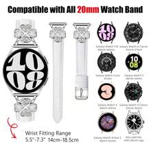 Correa de reloj para mujer compatible con Watch 7/6/5/4 (40mm/45mm) y Classic (43mm/50mm) y Pro (45mm) - Diseño de diamante de trébol de cuatro hojas de la suerte - Correa delgada, transpirable y cómoda - Elegante, de moda y lindo en múltiples colores - A prueba de sudor e hipoalergénica - Banda de repuesto premium para negocios/citas/boda/uso diario - El mejor regalo para ella