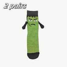 1/2/3/5 Pares de calcetines de media caña del mismo tipo para hombres y mujeres, calcetines de punto con calavera, nuevos calcetines de media caña con cajón magnético, calcetines de Halloween para hombres y mujeres, calcetines para novia, calcetines para parejas