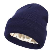 Women'S Silky Satin Beanie -Anti-Static, No Frizz, KnitCap For Winter Warmth