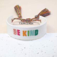 1 pulseira criativa bordada feita à mão com borla francesa retrô e borla estilo boho, adequada para amigos, colegas de classe, família, presentes de festivais, festas, praia, viagens, uso diário, pulseira da amizade