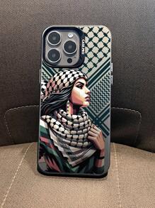 1 pieza Funda protectora de teléfono con diseño de retrato de mirada intensa, antideslizante y mate, compatible con iPhone 11, 12, 13, 14, 15, 16 Pro Max, X, XS, XR, 16E, 15 Plus, Galaxy A03, A05, A05S, A12, A14, A15, A32 4G/5G, A35, A52/A52s 5G, OPPO A16, A17, A36, A57 4G, A58 4G, A60, A78 4G, A94, A95