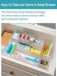 1 Stück kleine transparente Make-up Organizer Box, Make-up Schubladenaufbewahrung, Make-up Displayständer, Make-up Organizer, Kosmetik Werkzeug Aufbewahrungsbox, Schubladen Desktop Organizer, Schubladen Stil Make-up Aufbewahrungsbox (Zufällige Farbe & Stil)